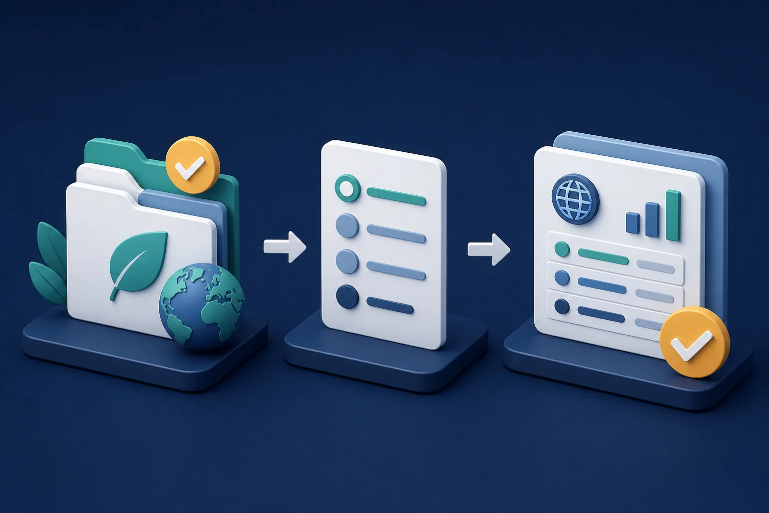 Three-step PugID workflow for Sustainability and ESG document analysis